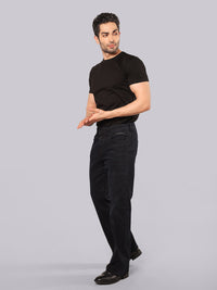 Dark Blue Midrise Loose Fit Stretch Jeans