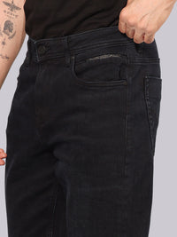 Dark Blue Midrise Loose Fit Stretch Jeans