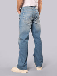 Med Blue Midrise Loose Fit Stretch Jeans