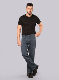 Petrol Midrise Loose Fit Stretch Jeans