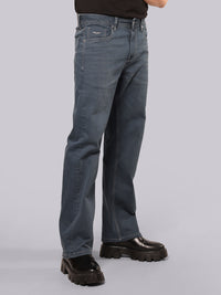 Petrol Midrise Loose Fit Stretch Jeans