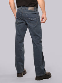 Petrol Midrise Loose Fit Stretch Jeans