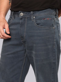 Petrol Midrise Loose Fit Stretch Jeans