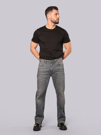 Jazz Blue Midrise Loose Fit Stretch Jeans