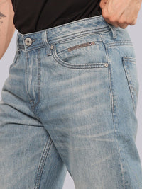 Dark Petrol Midrise Loose Fit Stretch Jeans