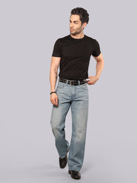 Dark Petrol Midrise Loose Fit Stretch Jeans