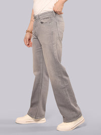 Med Grey Midrise Loose Fit Stretch Jeans