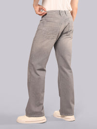 Med Grey Midrise Loose Fit Stretch Jeans