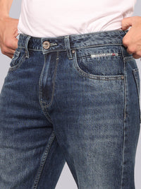 Med Blue Midrise Loose Fit Stretch Jeans