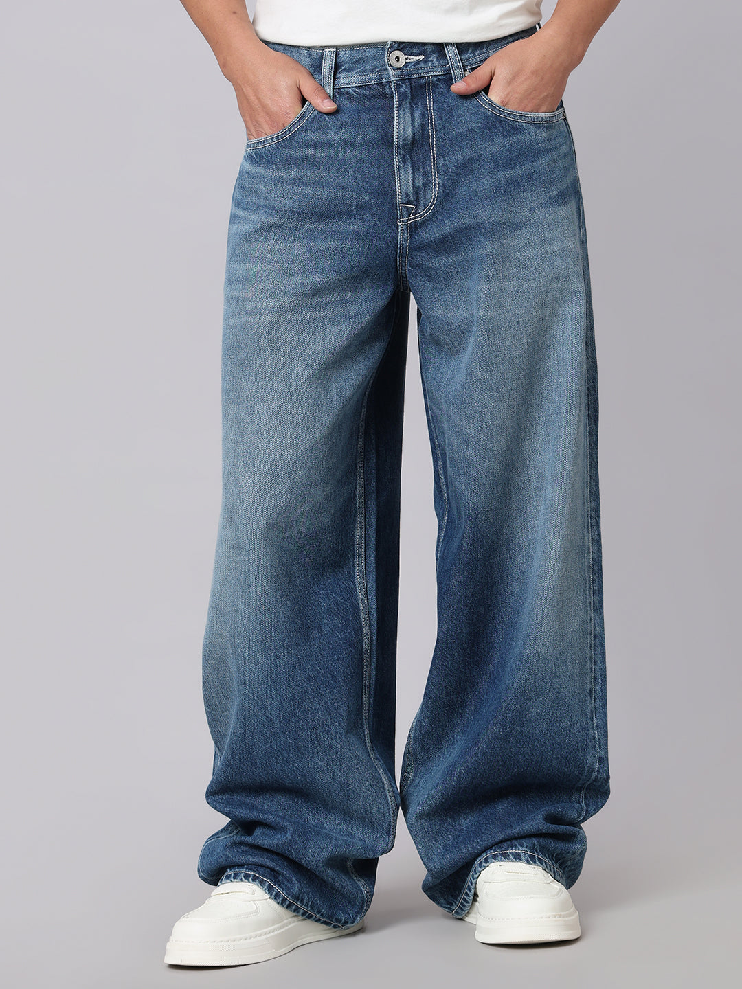 Med Blue Extra Loose Fit Jeans