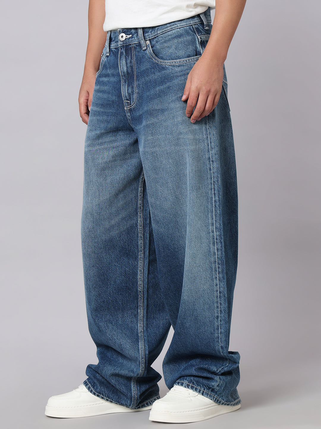 Med Blue Extra Loose Fit Jeans