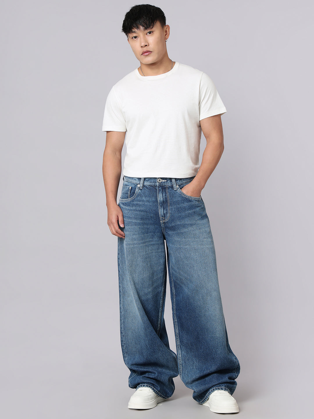 Med Blue Extra Loose Fit Jeans