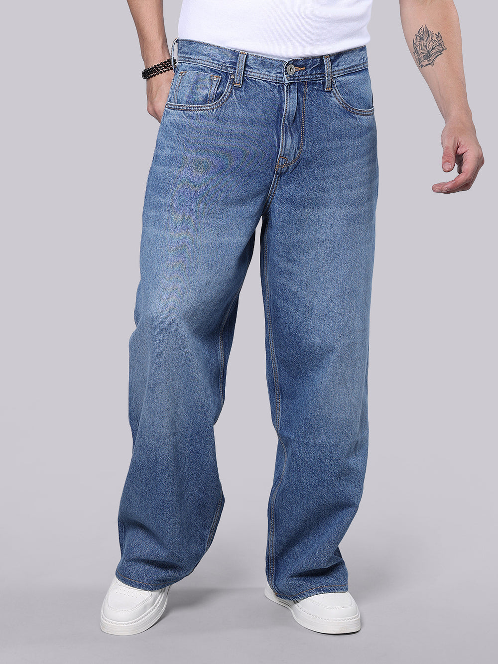 Med Blue Extra Loose Fit Jeans