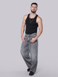 Med Grey Extra Loose Fit Jeans