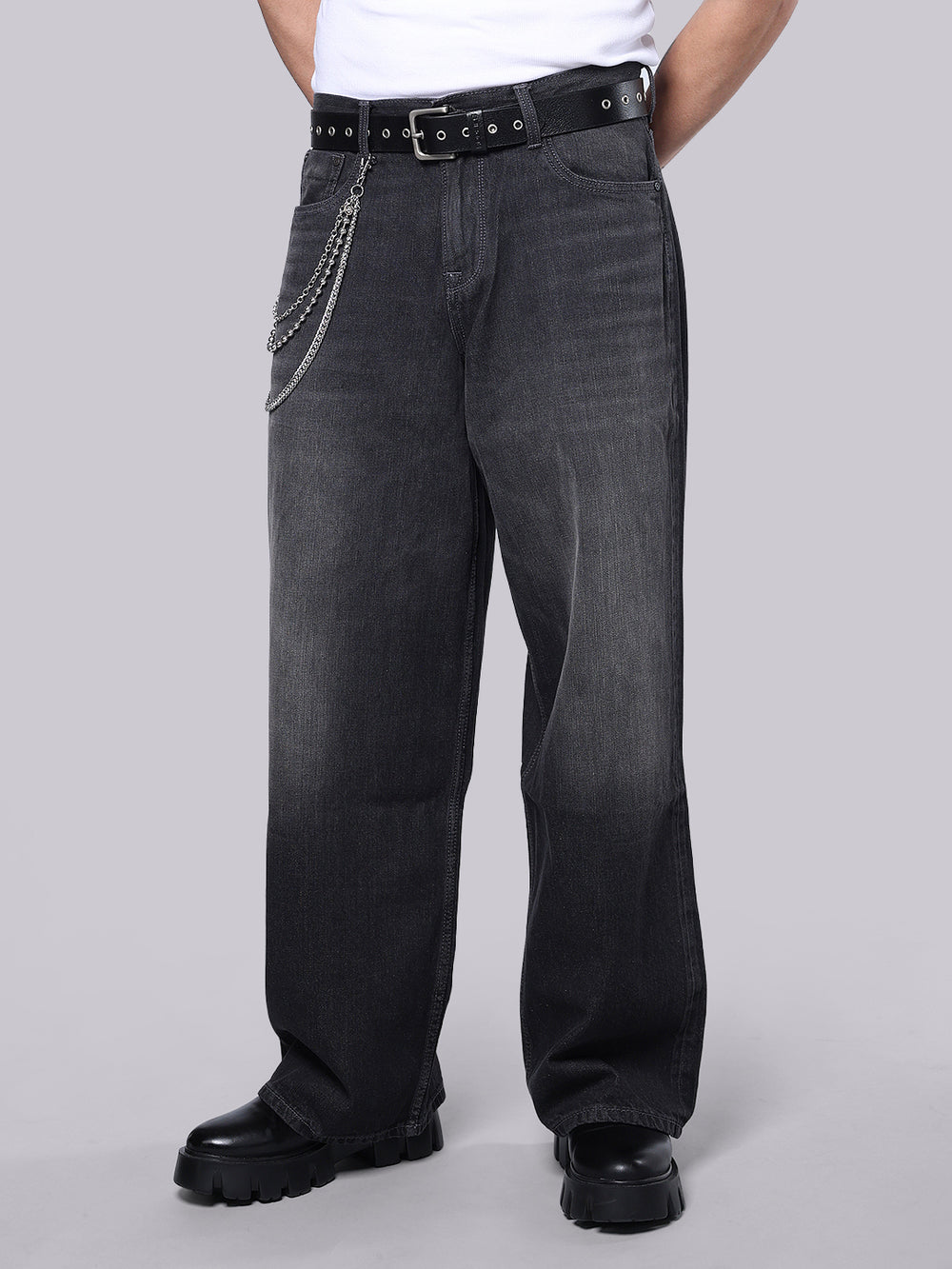 Dark Grey Extra Loose Fit Jeans