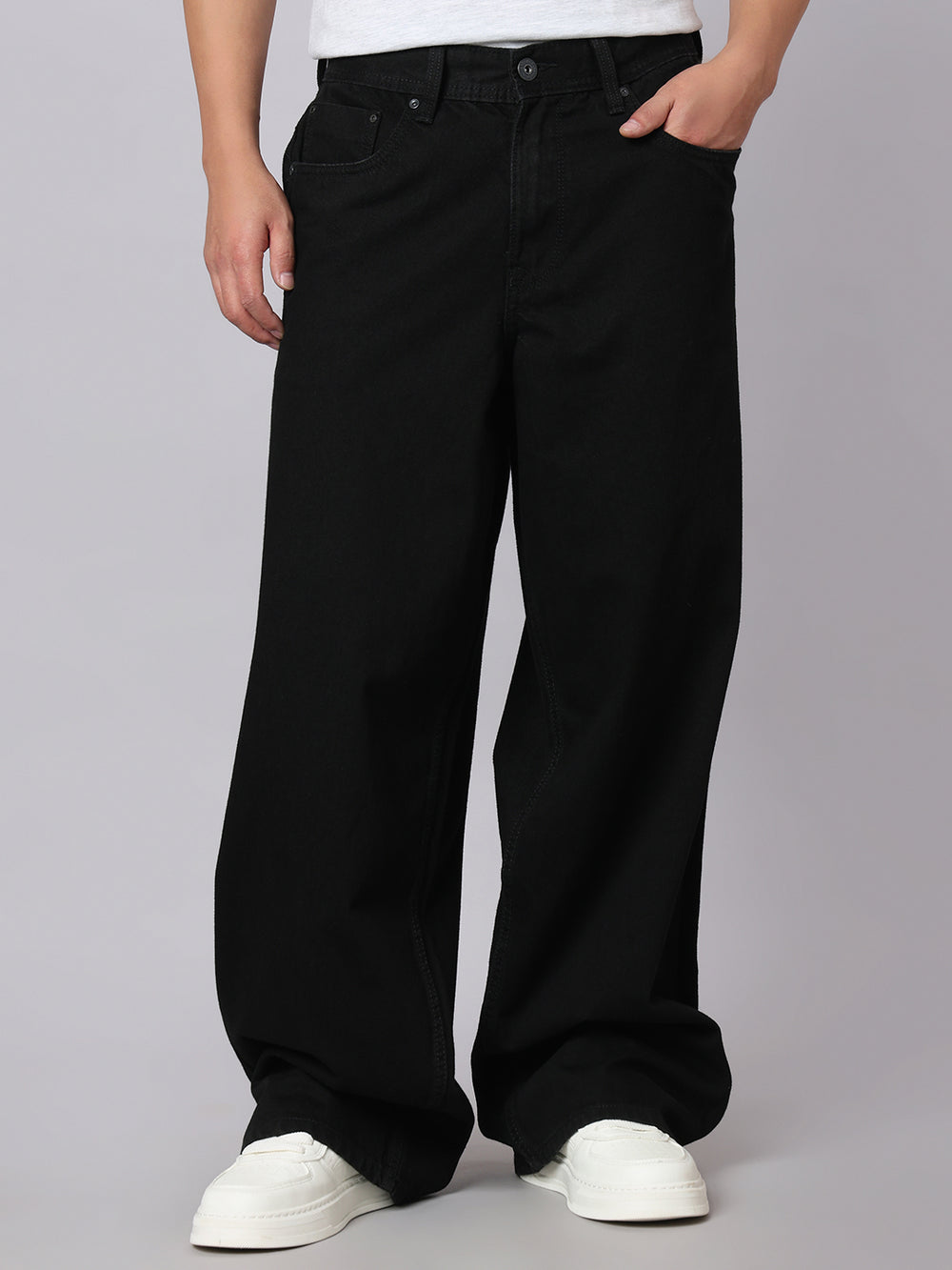 Black Extra Loose Fit Jeans