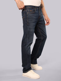 Dark Blue Midrise, Comfort And Straight Fit Stretch Jeans