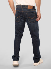 Dark Blue Midrise, Comfort And Straight Fit Stretch Jeans
