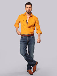 Med Blue Midrise, Comfort And Straight Fit Stretch Jeans