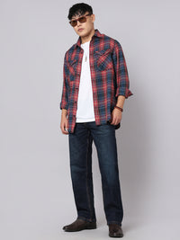 Dark Blue Midrise, Comfort And Straight Crop Length Stretch Jeans