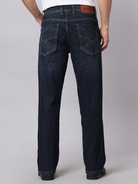Dark Blue Midrise, Comfort And Straight Crop Length Stretch Jeans