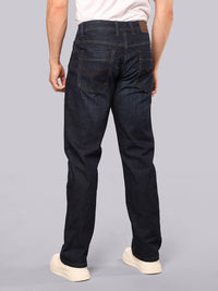 Dark Blue Midrise, Comfort And Straight Fit Stretch Jeans