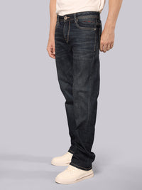 Dark Blue Midrise, Comfort And Straight Fit Stretch Jeans
