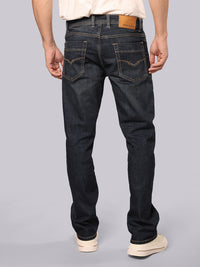 Dark Blue Midrise, Comfort And Straight Fit Stretch Jeans
