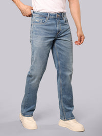 Light Blue Midrise, Comfort And Straight Fit Stretch Jeans