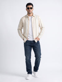 Med Blue Mid-Rise Slim Straight Fit Stretch Jeans