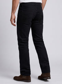 Black Mid-Rise Slim Straight Fit Stretch Jeans