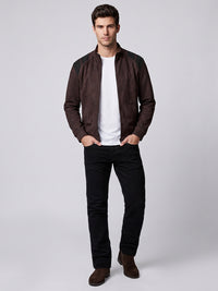 Black Mid-Rise Slim Straight Fit Stretch Jeans