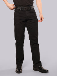 Black Midrise, Comfort And Straight Fit Stretch Jeans