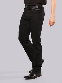Black Midrise, Comfort And Straight Fit Stretch Jeans