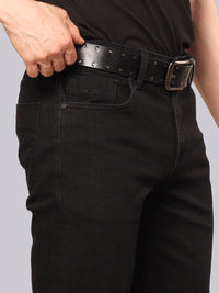 Black Midrise, Comfort And Straight Fit Stretch Jeans