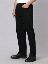 Black Midrise, Comfort And Straight Crop Length Stretch Jeans