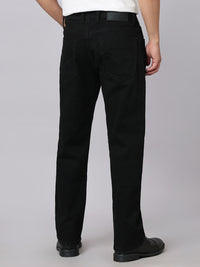 Black Midrise, Comfort And Straight Crop Length Stretch Jeans
