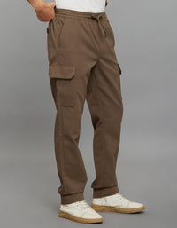 Khaki Comfort Straight Fit Athliesure Cargo Pants 