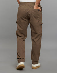 Khaki Comfort Straight Fit Athliesure Cargo Pants 