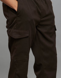 Dark Brown Comfort Straight Fit Athliesure Cargo Stretch Pants 