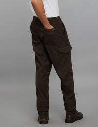 Dark Brown Comfort Straight Fit Athliesure Cargo Stretch Pants 