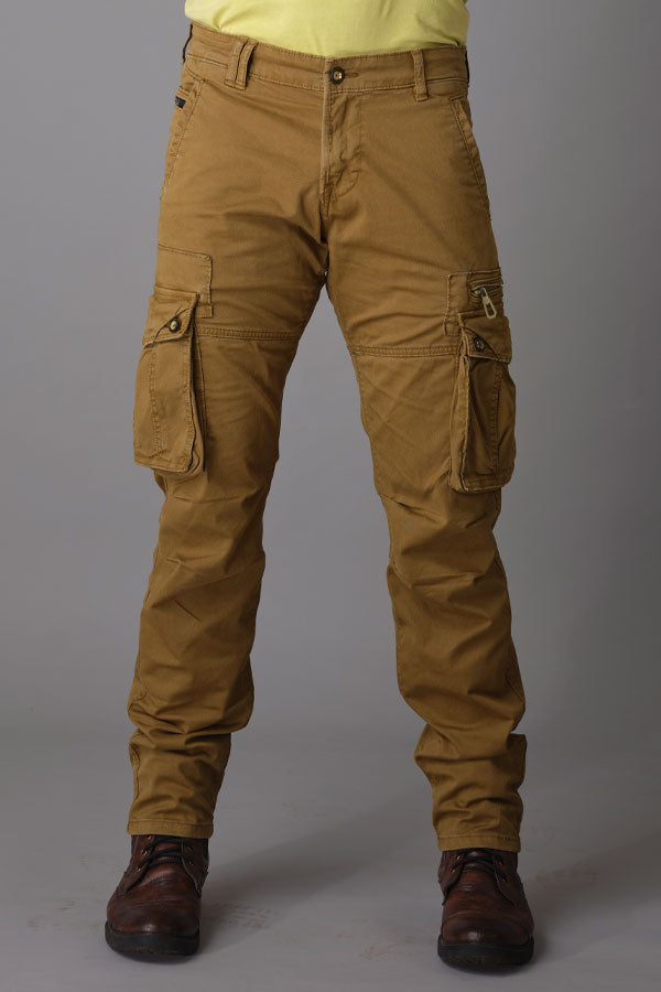 Dk Khaki Regular Fit Cargo Pant