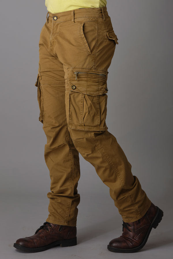 Dk Khaki Regular Fit Cargo Pant