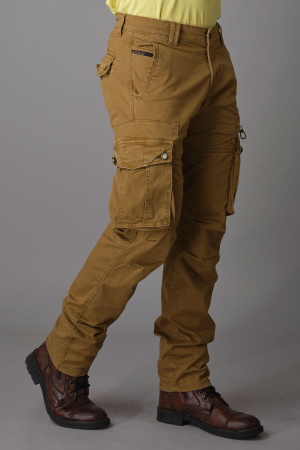 Dk Khaki Regular Fit Cargo Pant