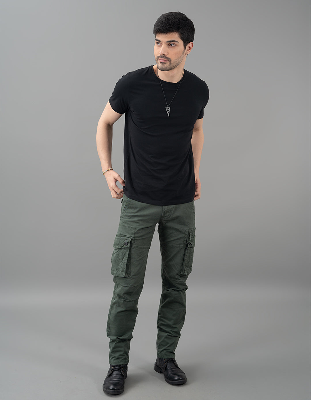 Military Green Regular Fit Cargo Pant – ROOKIES