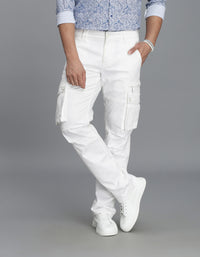 White Regular Fit Cargo Pant