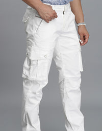 White Regular Fit Cargo Pant