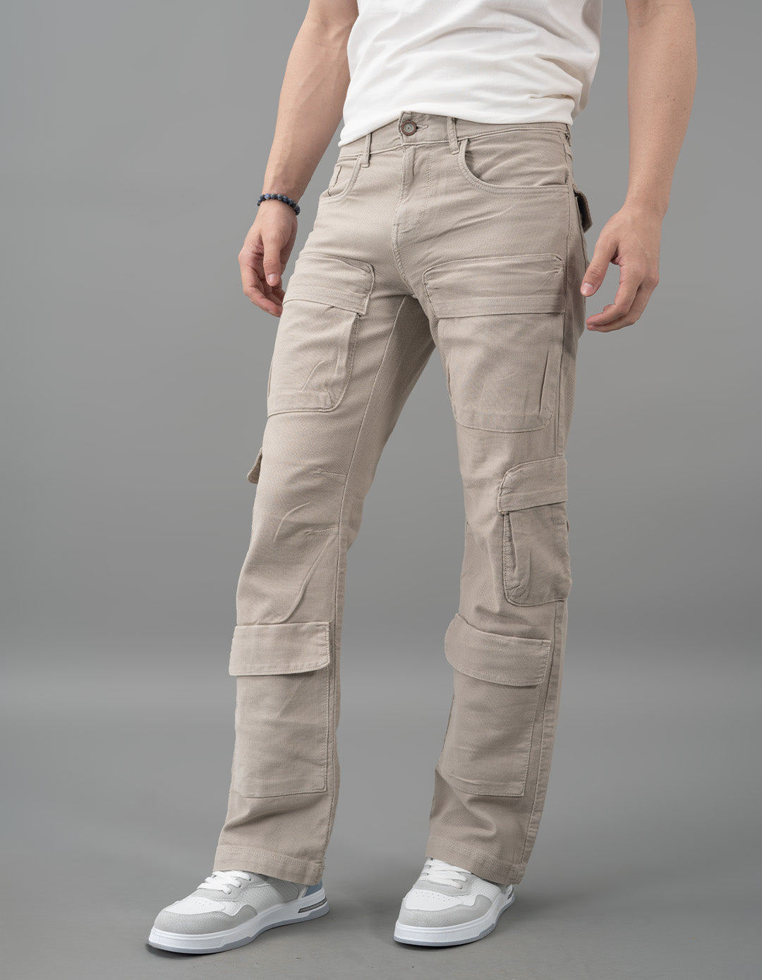 Lt Stone Loose Fit Cargo Pant