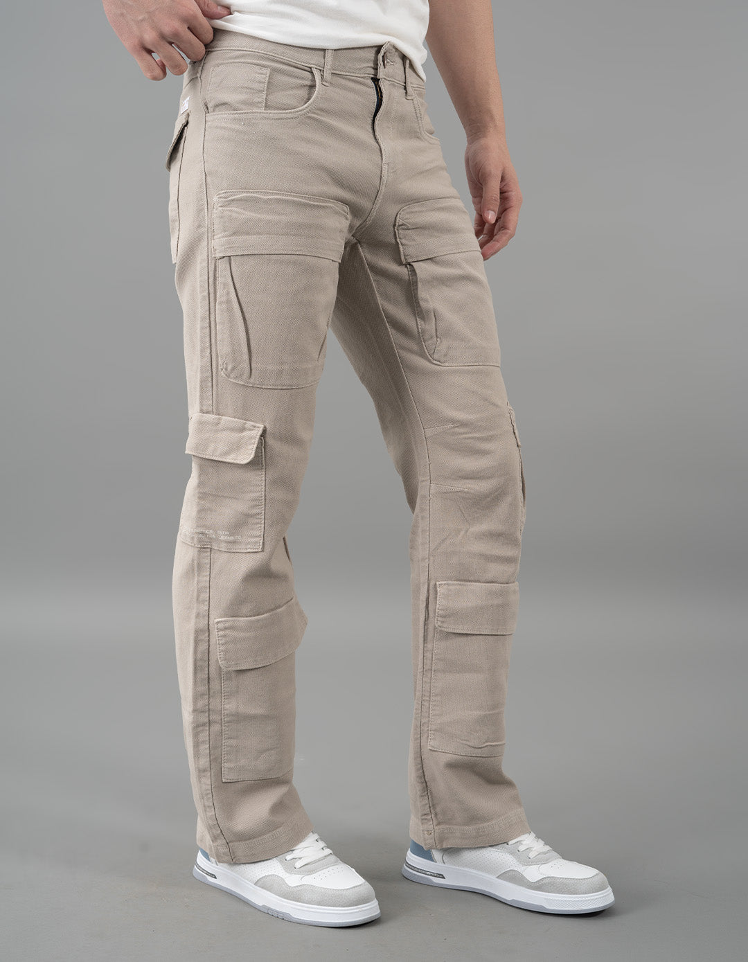 Lt Stone Loose Fit Cargo Pant