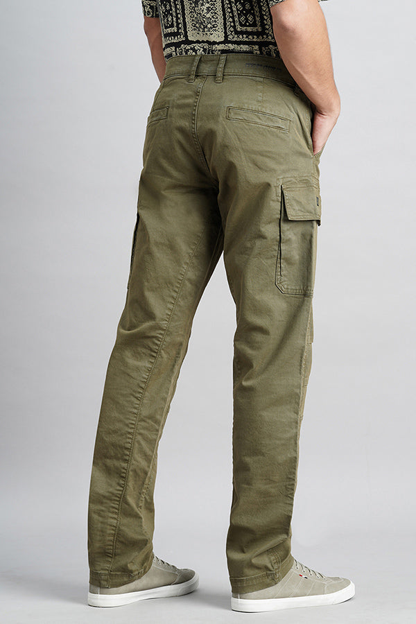 Olive Slim Fit Cargo Pant (Regular Fit)
